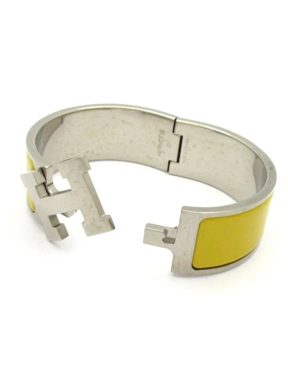 Hermes Bangle Clic Clac Silver Yellow Bracelet